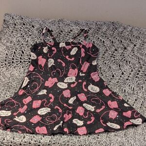 316 - Black Milk Pop Art Mini Dress 📞💬 Telephone Print,  Y2K Fun Girl Size